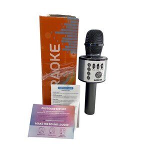 NEW Bonnok Wireless Karaoke Microphone - Silver/gray
